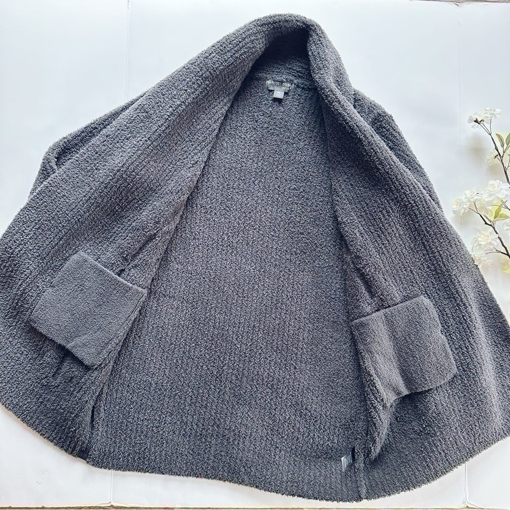 Barefoot Dreams Cozychic Open Knit Cardigan Sweater Dark Gray size XS - Picture 3 of 6